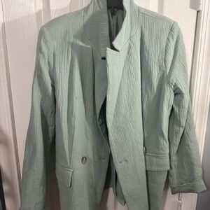 SHEIN Light Green Textured Blazer